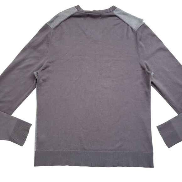 Banana Republic Sweater Mens Small Gray Two Tone Silk Blend Preppy - Picture 9 of 11